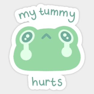 My Tummy Hurts Sad Frog Sticker